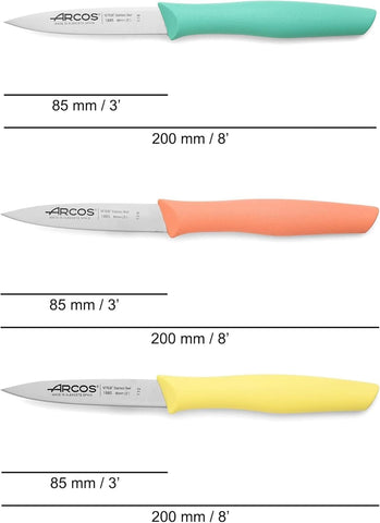 Arcos Nova paring knife yellow handle for easy vegetable trimming