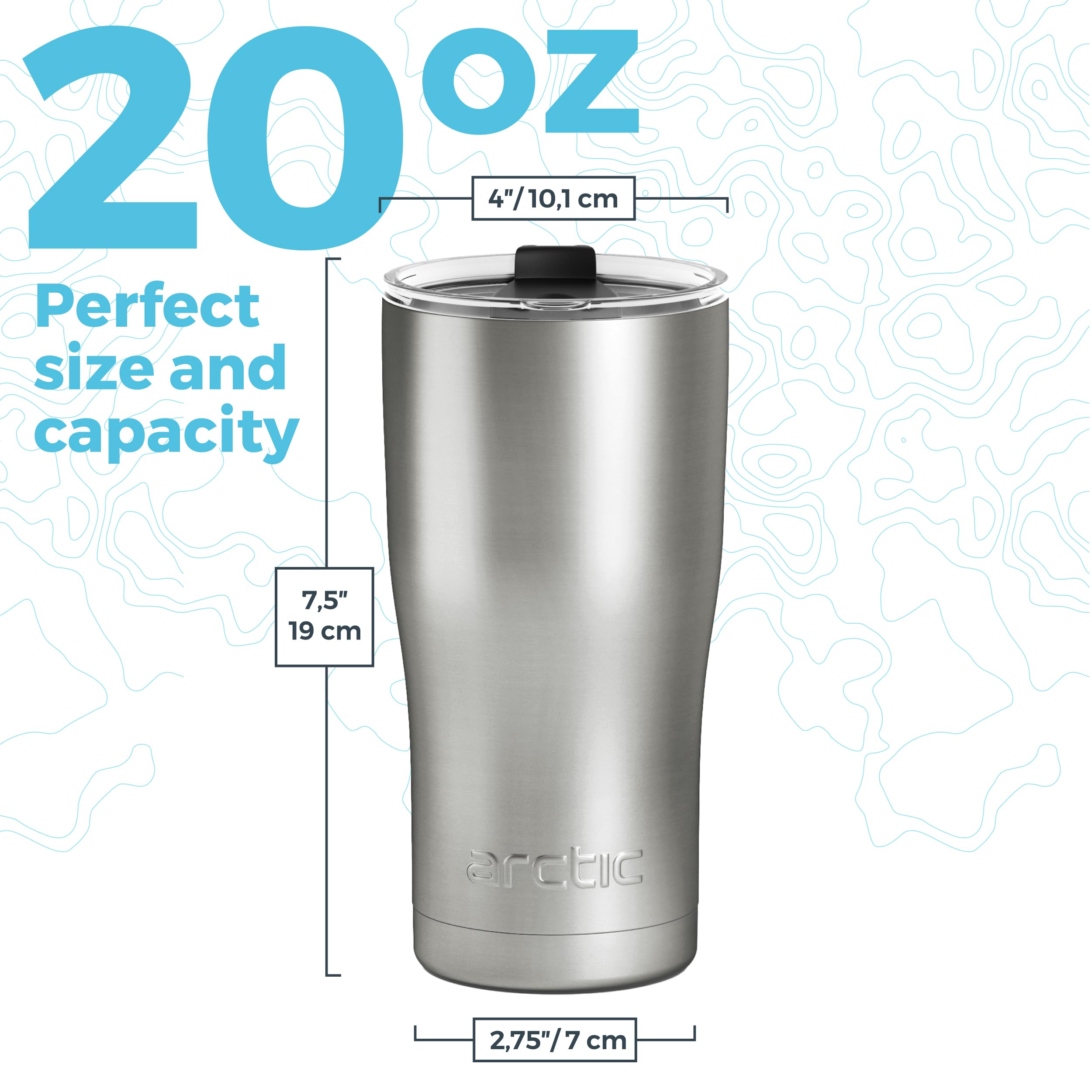 Arctic Tumblers double-wall interior preserves temperature and reduces condensation.