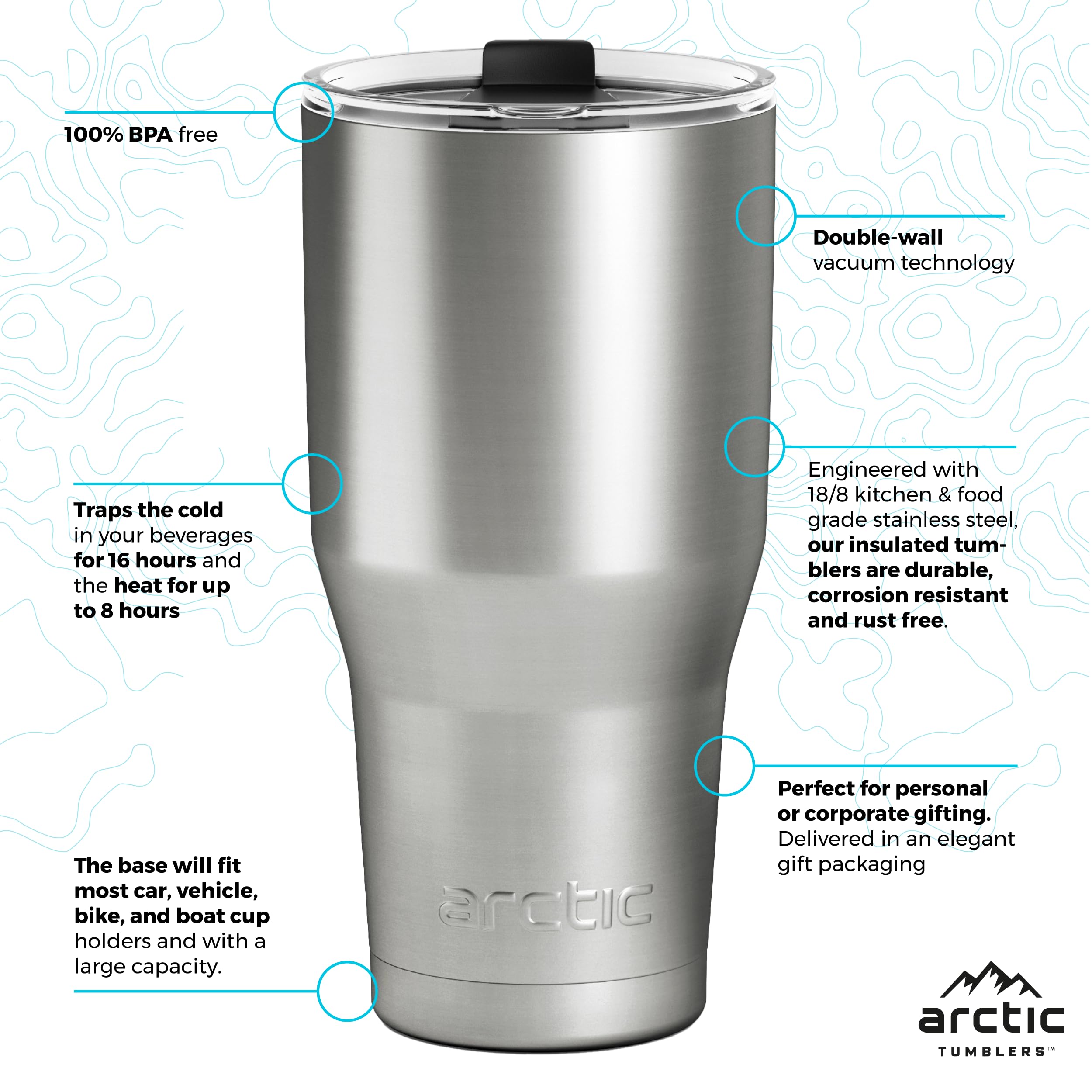 Arctic Tumblers BPA-free label emphasizes safe material for daily use
