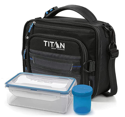 Arctic Zone Titan Deep Freeze lunch bag front view, versatile for school or office meals.