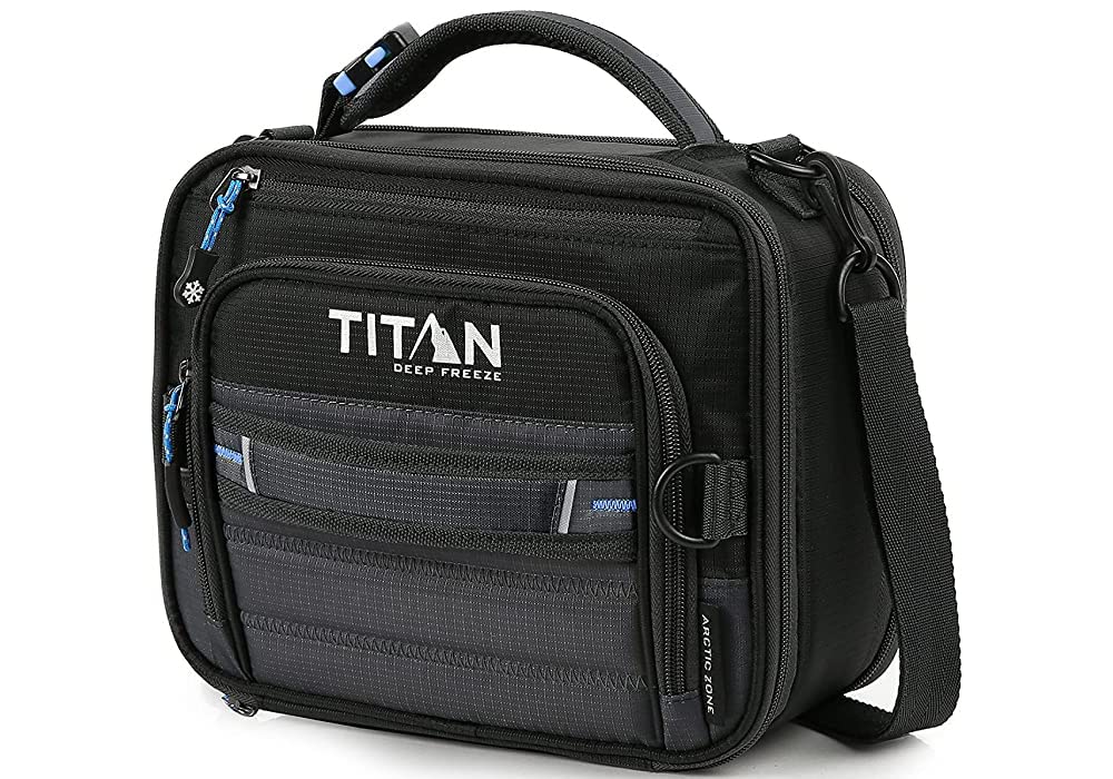 Arctic Zone Titan Deep Freeze lunch bag open compartments for easy access.