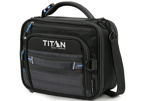 Arctic Zone Titan Deep Freeze lunch bag open compartments for easy access.