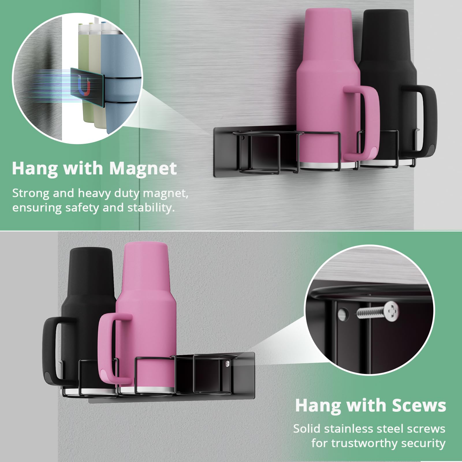 Arctiiro space-saving design frees counter space by mounting on refrigerator.