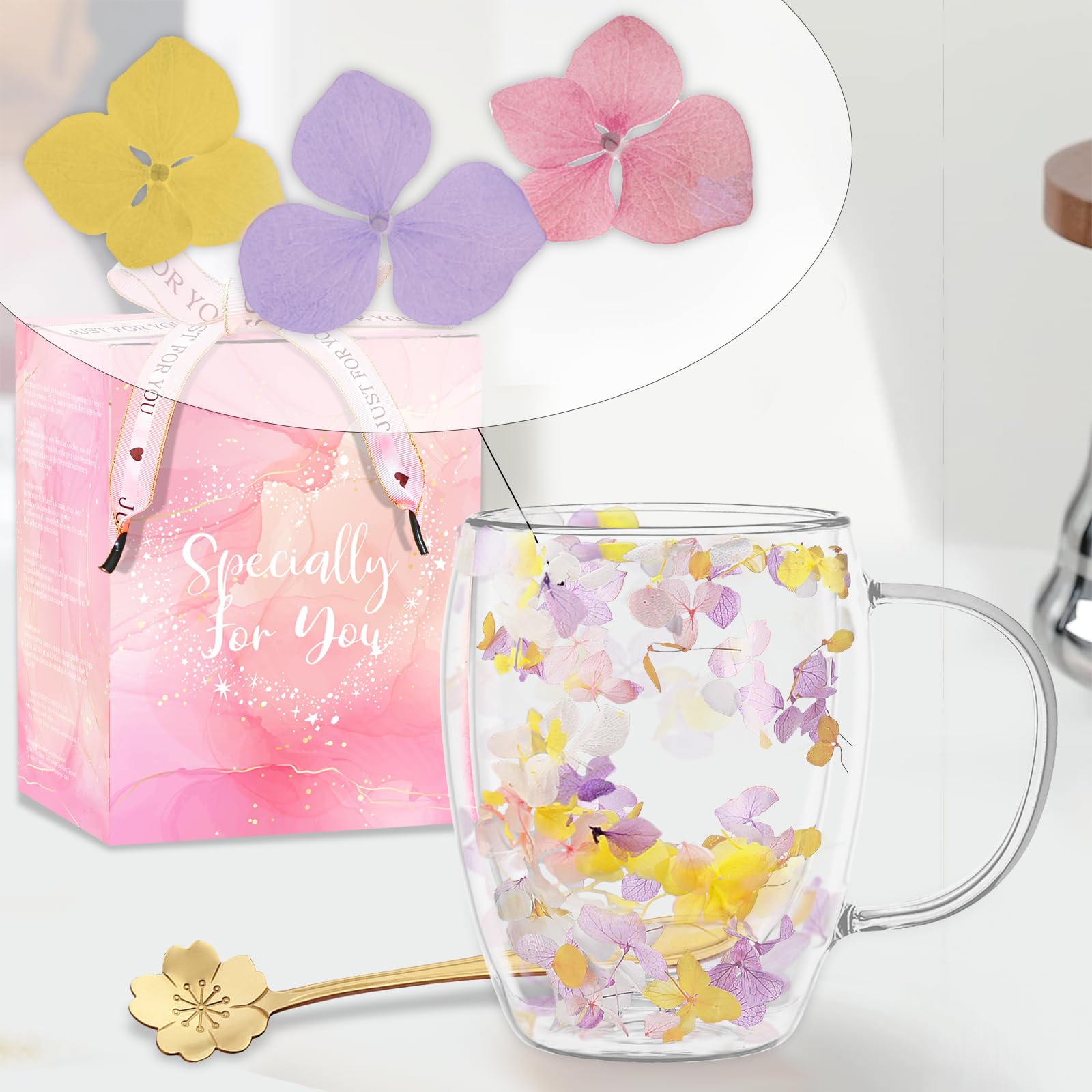 Arefen fine craftsmanship highlights unique dried flower accents.