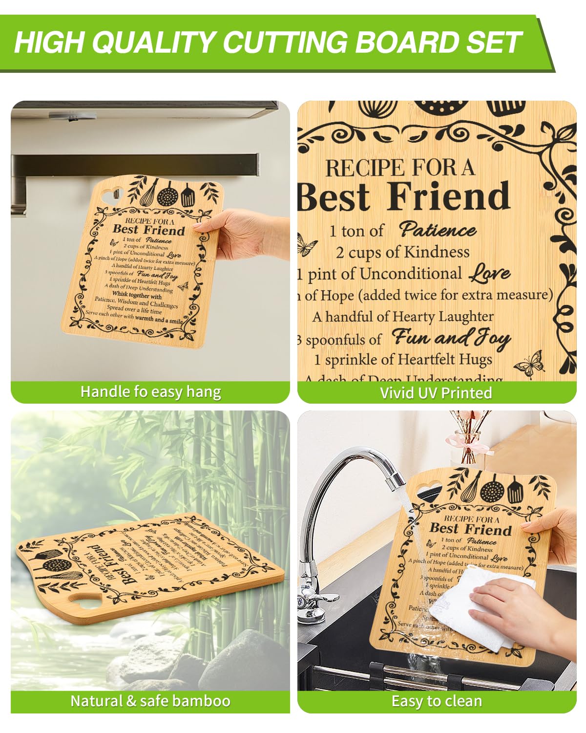 Aremdys bamboo cutting board set packaged as a festive Christmas gift idea