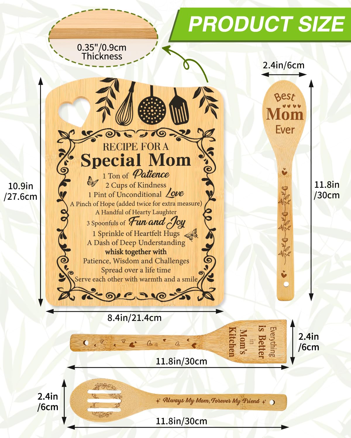 Aremdys mom gift bamboo cutting board design shown for cheerful kitchen decor.