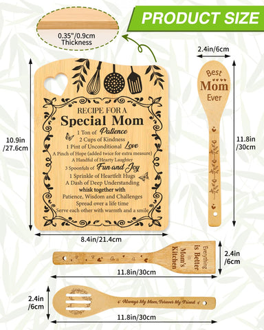 Aremdys mom gift bamboo cutting board design shown for cheerful kitchen decor.