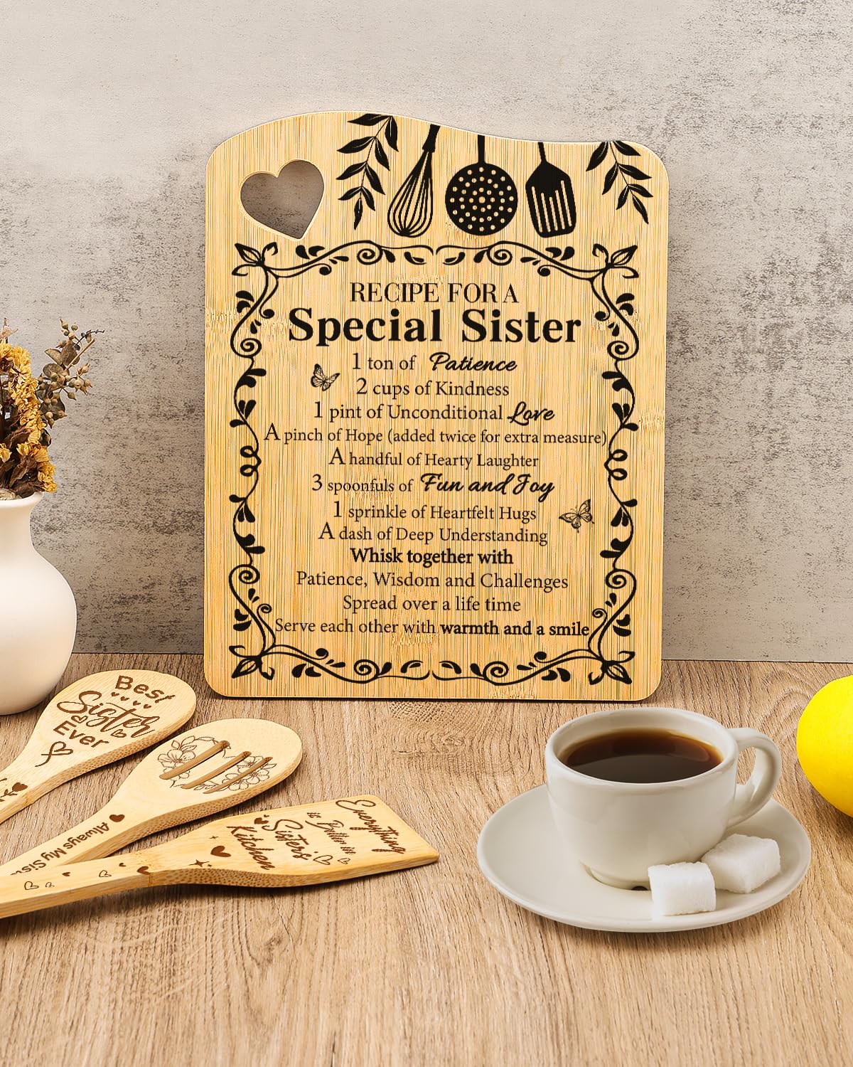 Aremdys Sisters design reads recipe for a special sister for heartfelt gifting.