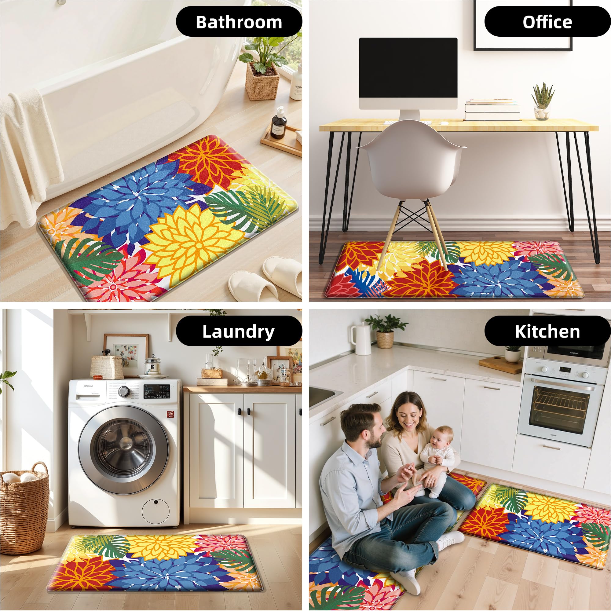 Arenarug stove-front mats protect floors while cooking in comfort.