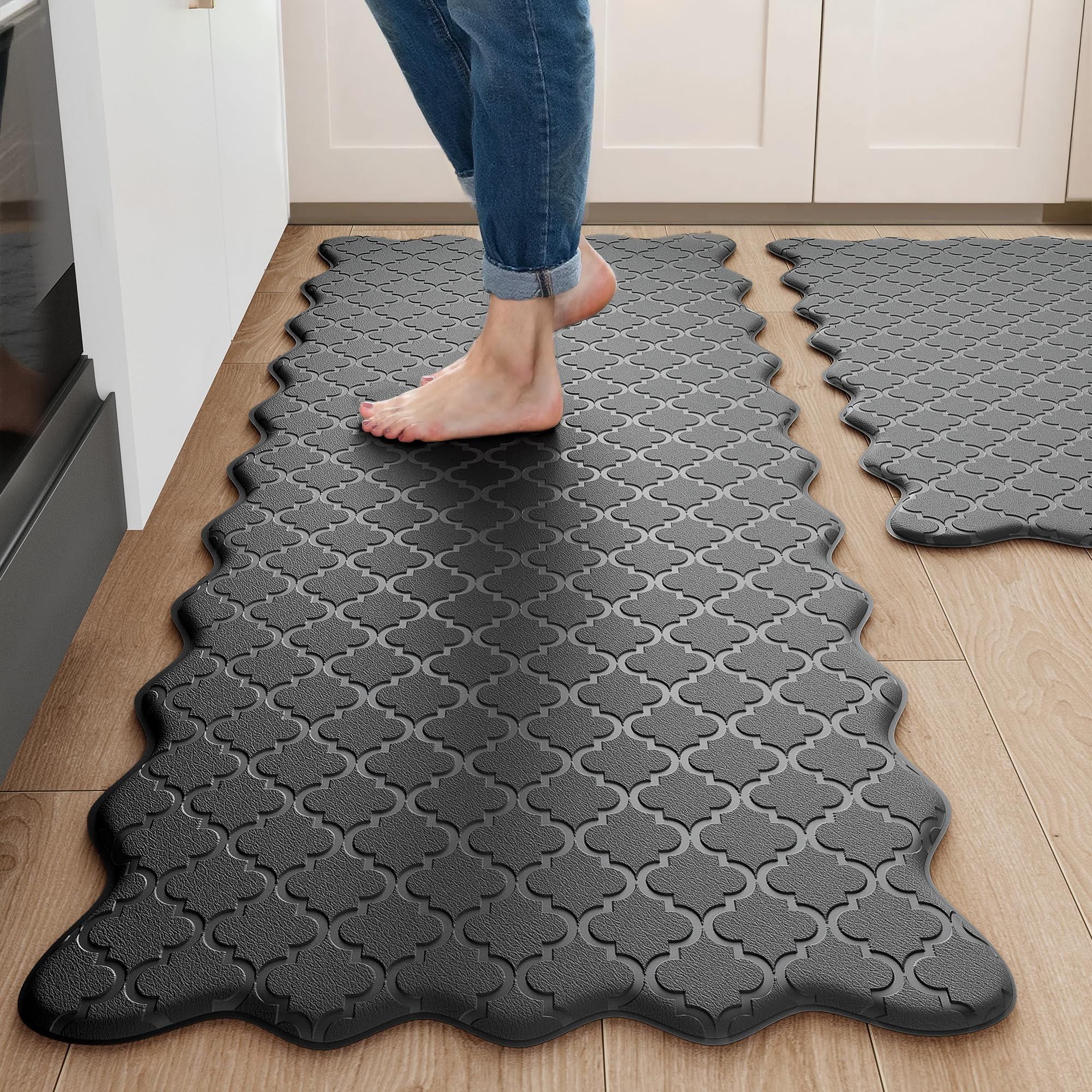 Arenarug scalloped-embossed kitchen mat 17x30 for sink comfort