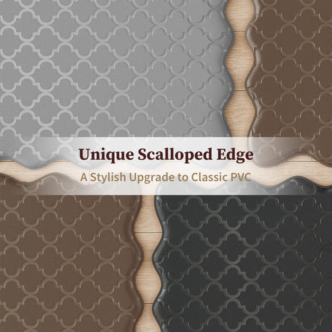 Arenarug upgrade scalloped kitchen mat 17x47 providing extended support while cooking.