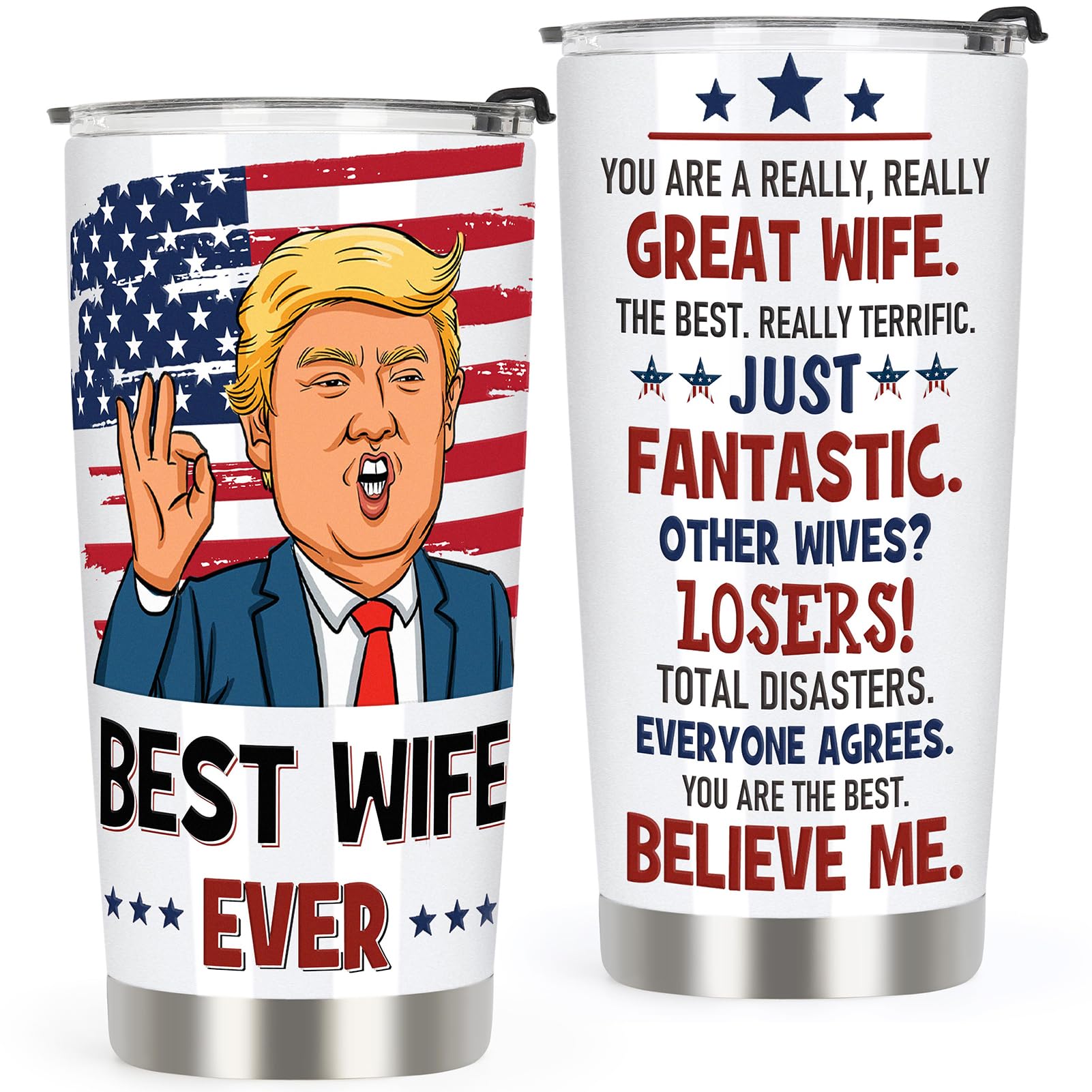 AREOK best-wife-ever-tumbler with heart-design keeps drinks fresh on the go.