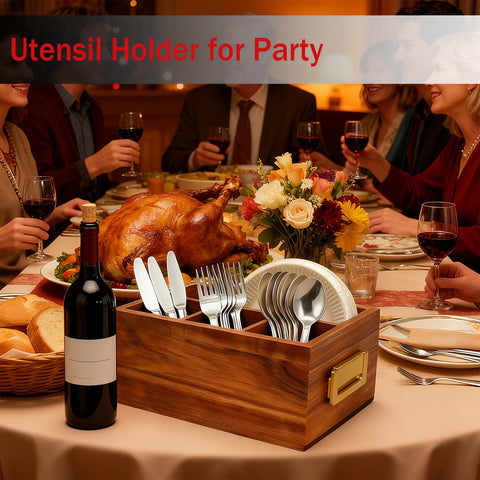Natural acacia wood grain detail adds warmth and upscale feel to the holder.
