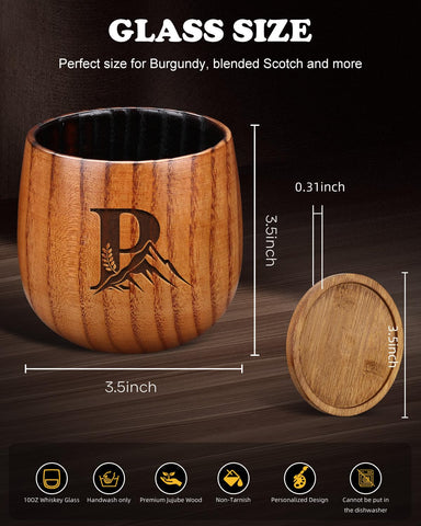 Argefkeen charred wood whiskey glass, 15-ounce tumbler for generous servings.