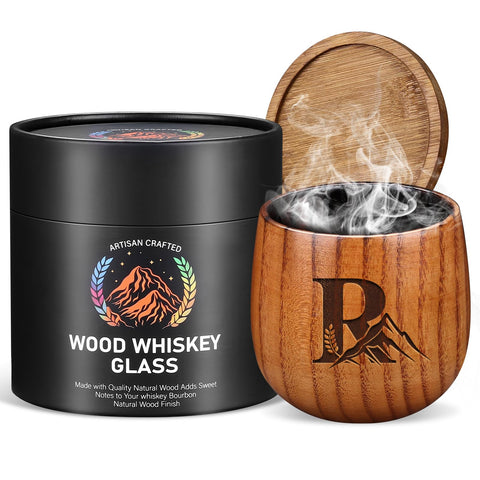 Argefkeen charred wood whiskey glass, hand-carved detail enhances tasting depth.