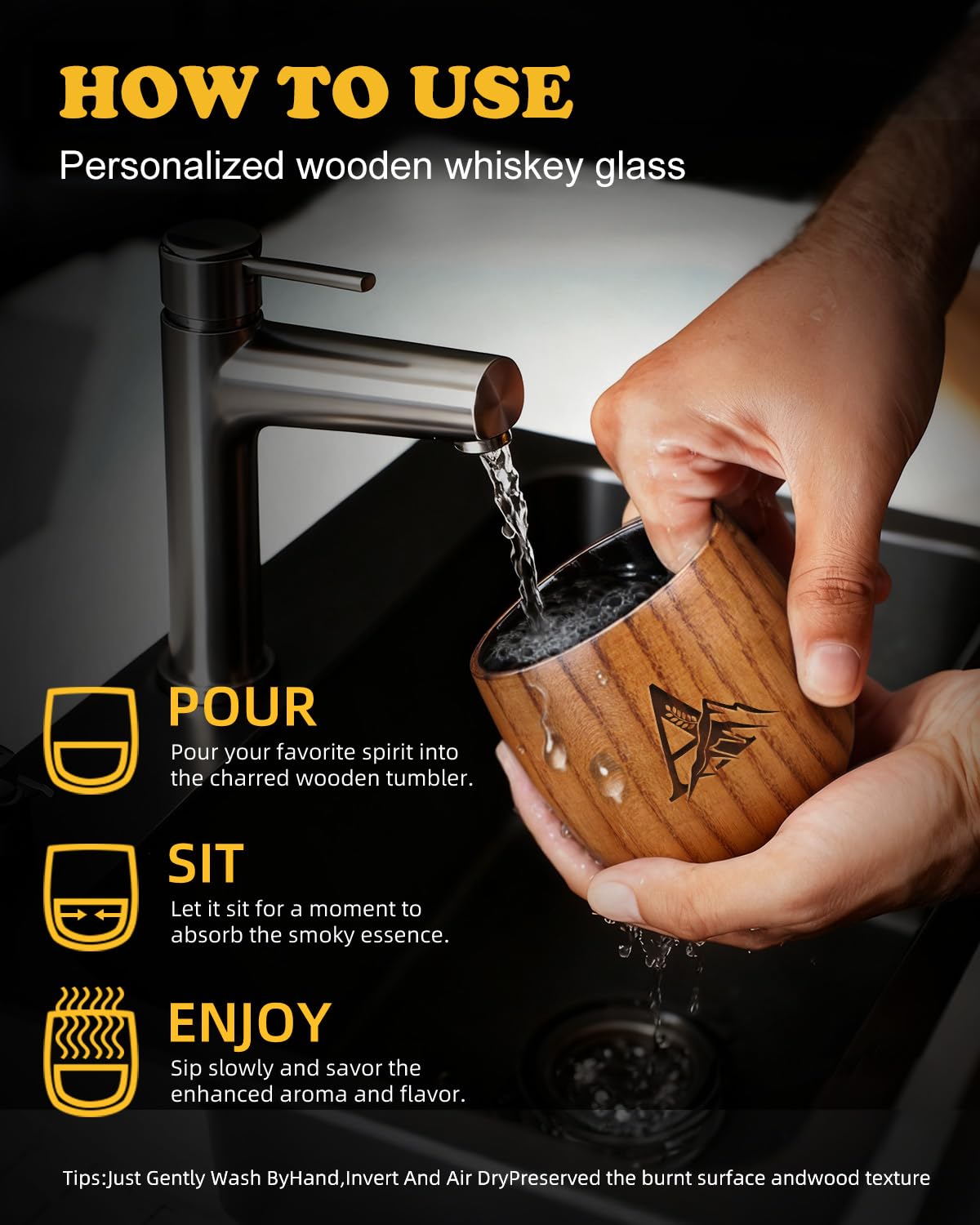 Argefkeen hand-wash-only glass preserves finish with gentle care.
