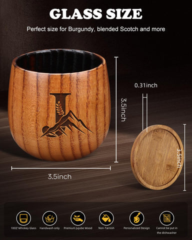 Argefkeen personalized bourbon glass with initials offering a distinctive keepsake.