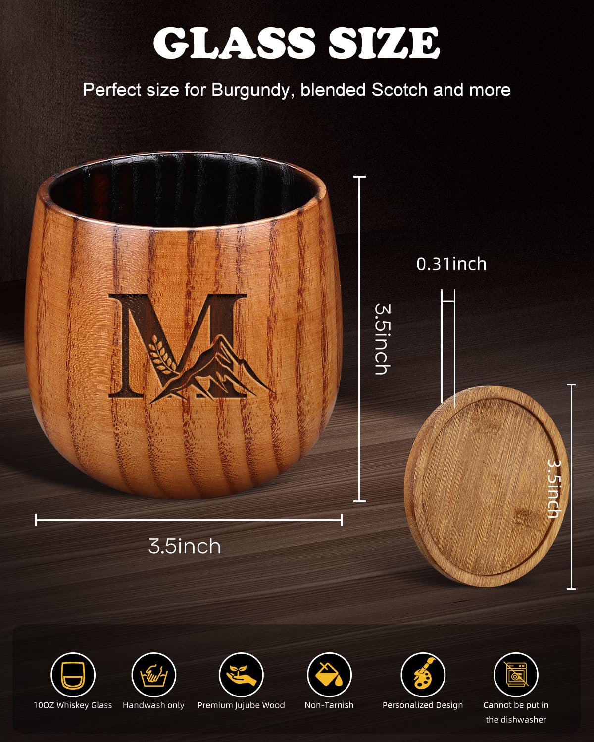Argefkeen personalized bourbon tumbler with initial touch for gifting