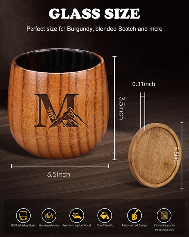 Argefkeen personalized bourbon tumbler with initial touch for gifting