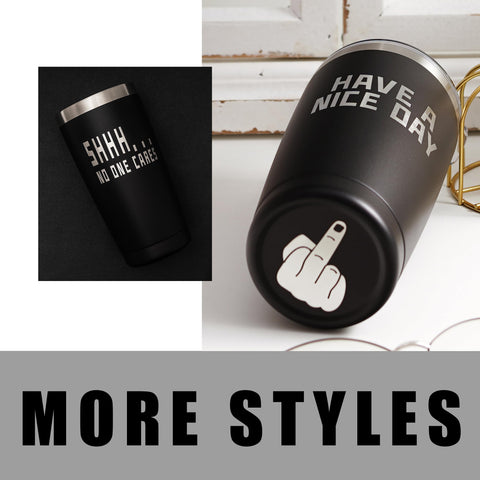 ARIABLE Tears Of My Enemies engraving highlights a bold, witty message on the tumbler.