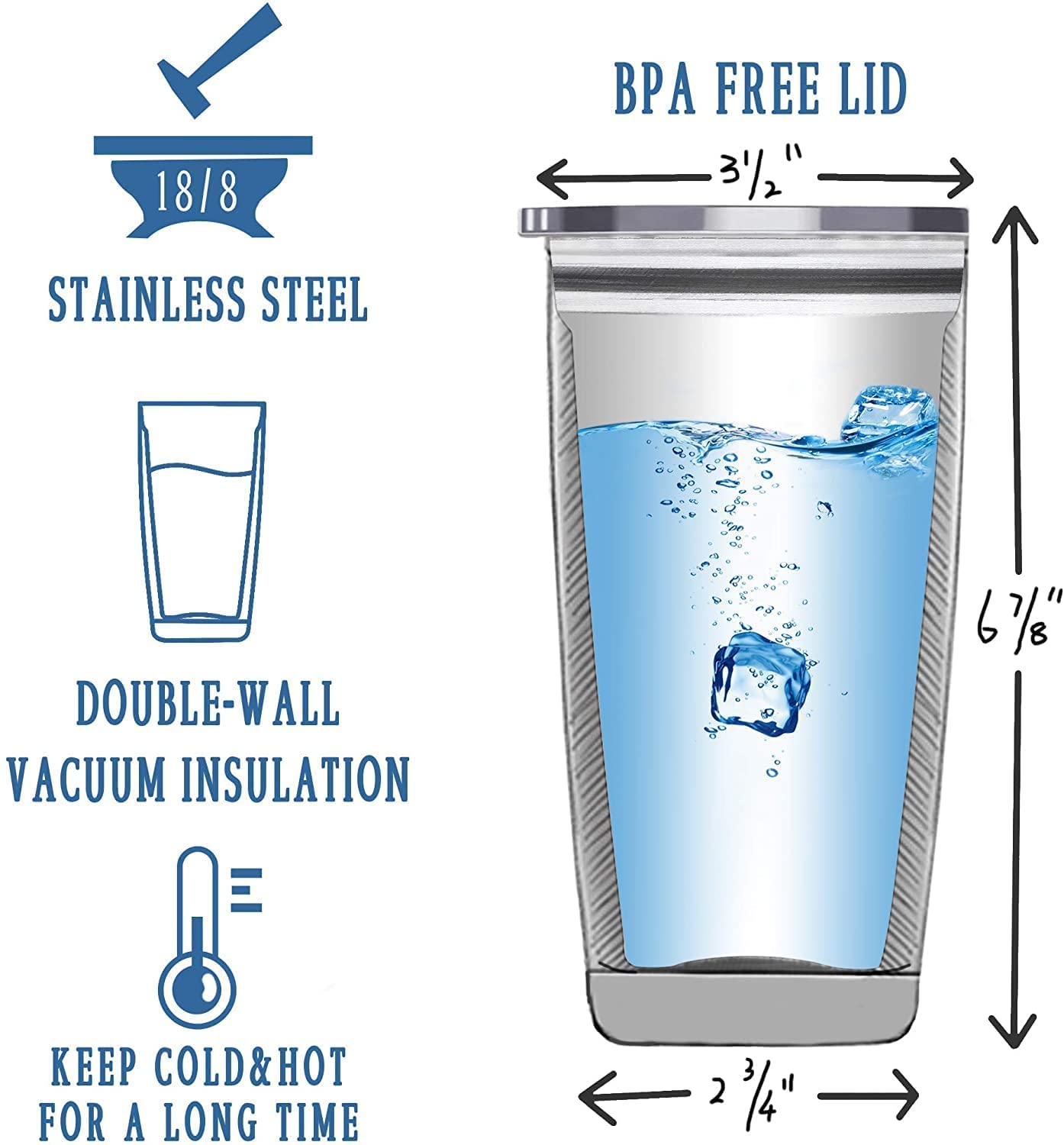 ARIABLE Tears of My Staff tumbler side view, sleek 18/8 stainless steel design