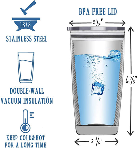 ARIABLE Tears of My Staff tumbler side view, sleek 18/8 stainless steel design