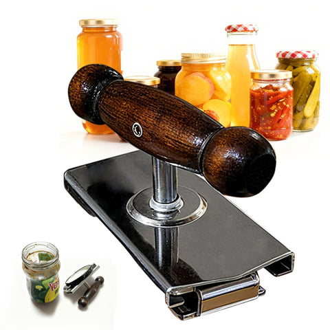 AriesMu adjustable jar opener with oak handle offers strong leverage for stubborn lids.