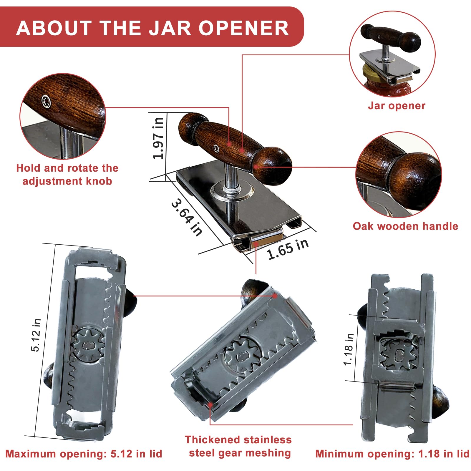 AriesMu ergonomic oak-handle opener provides a warm, non-slip grip for easy use.