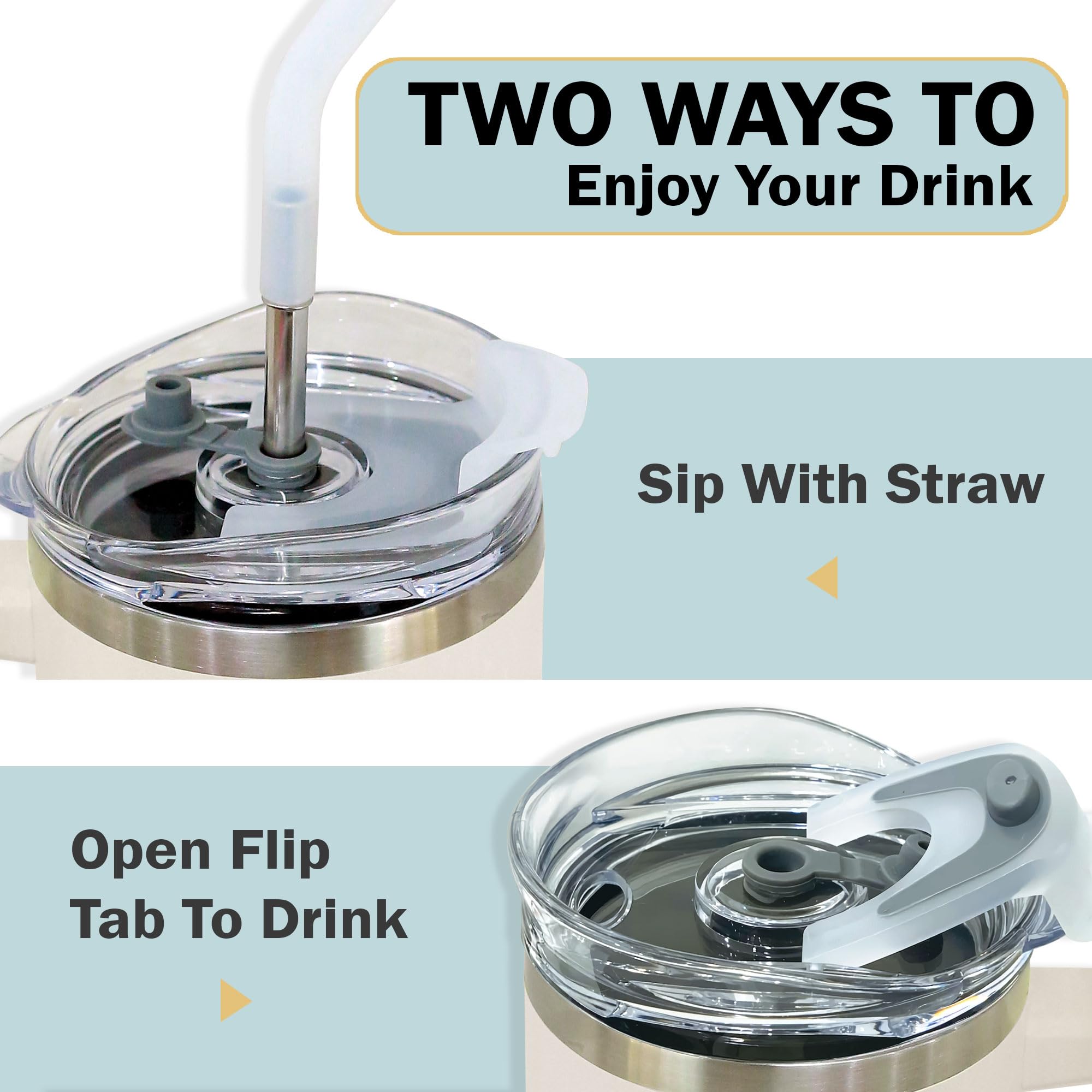 ARINIM double-wall insulated tumbler preserves hot or cold drinks longer.