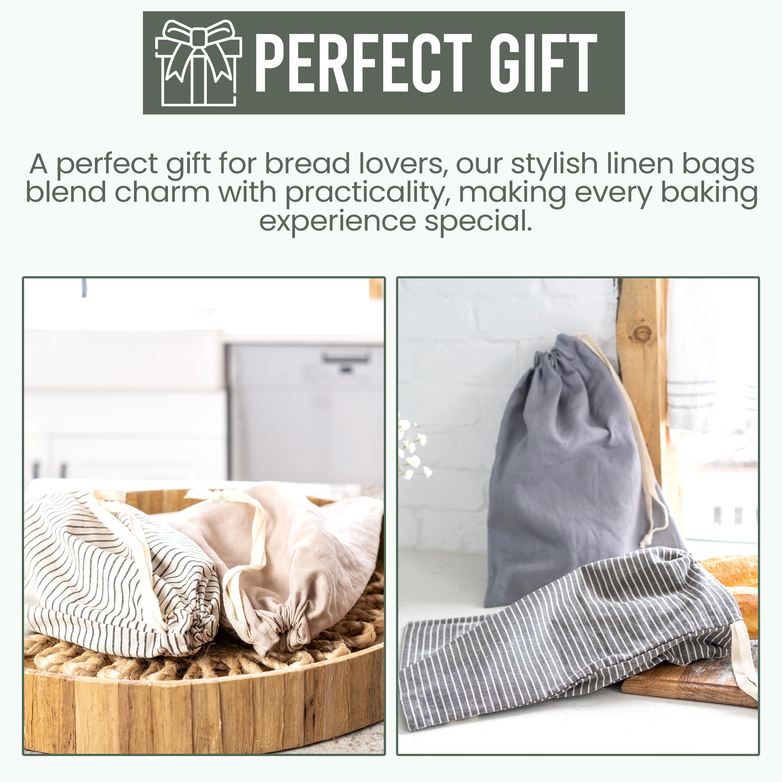 Ark & Aron eco-friendly bread bag set for sustainable kitchen storage.