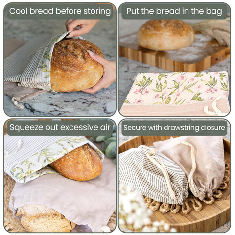 Ark & Aron interior pattern visible inside bread bag, adding charm.