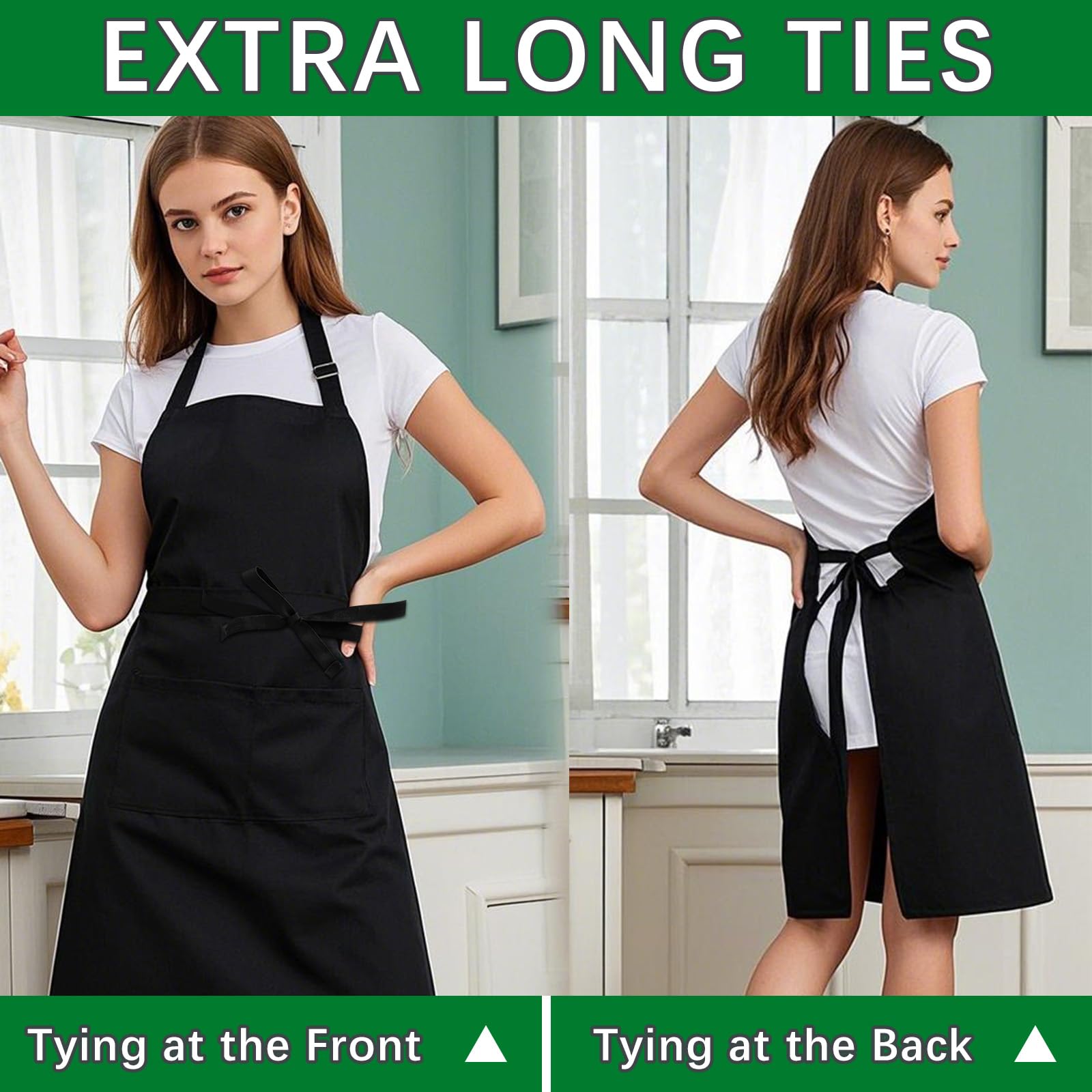 ARKBAODAN bib apron divider pockets keep utensils organized.