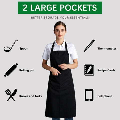 ARKBAODAN bib apron machine washable and wrinkle resistant.
