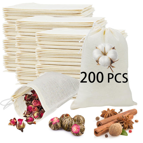 ARKBAODAN spice bags 3x4 natural cotton for cooking and flavor filtration.