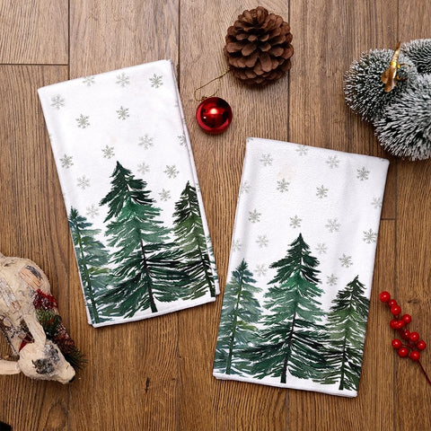 ARKENY farmhouse decor towel; vibrant green colors enhance holiday kitchen ambiance