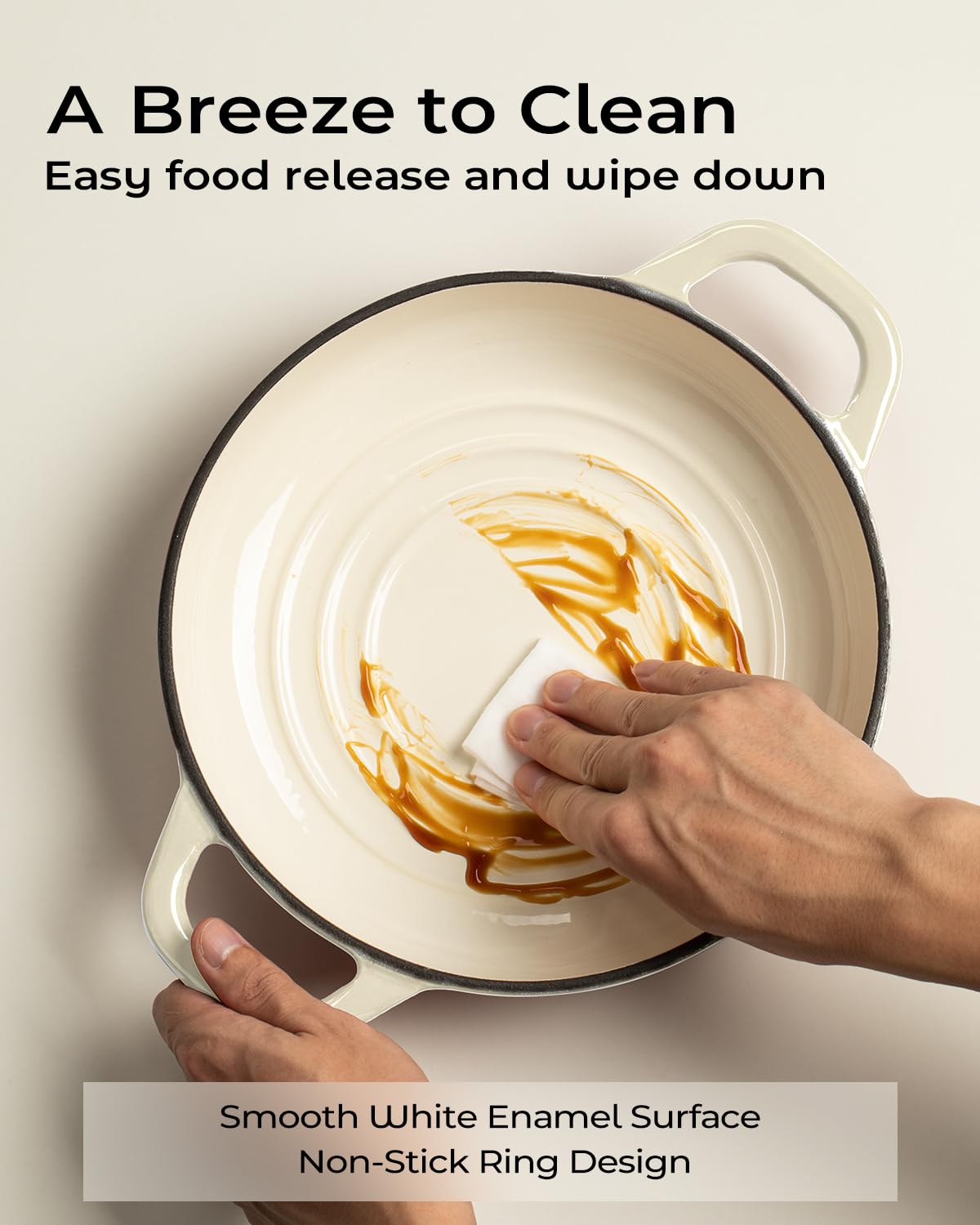 Armorbear enamel interior enables easy release and simple cleanup.
