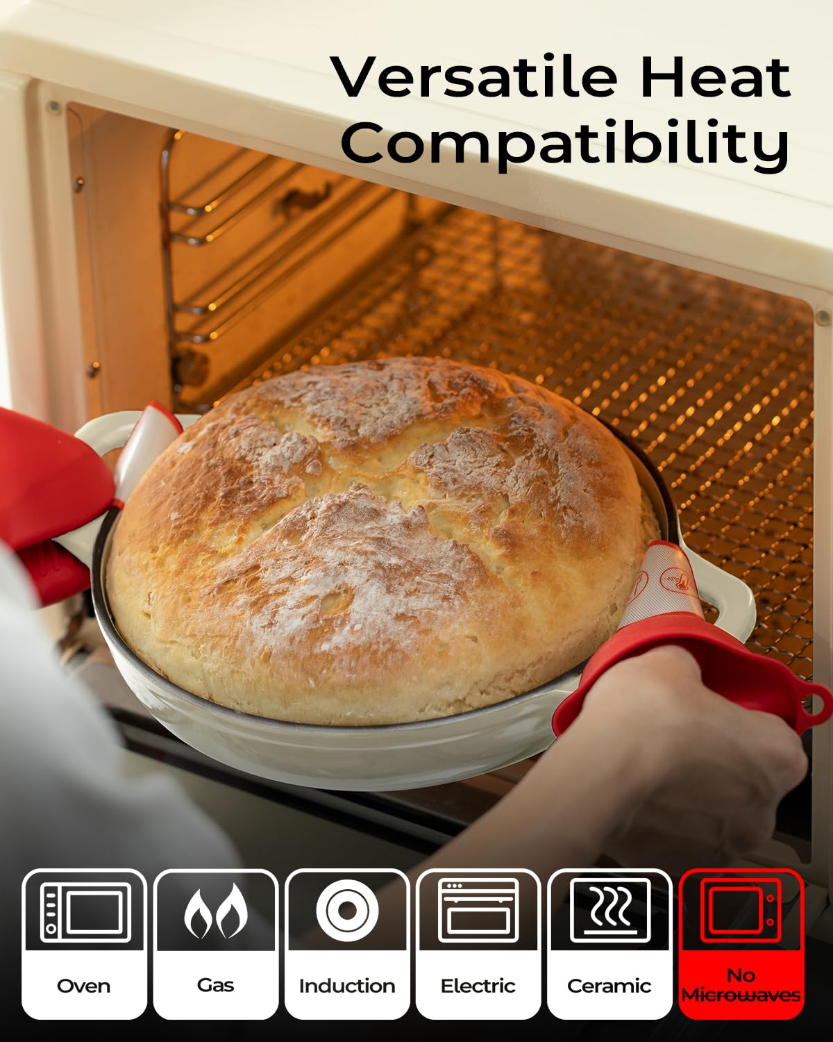 Armorbear 5QT pan retains heat for even cooking.