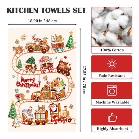 Arquiel gingerbread pattern towel for drying hands and simple cleanup