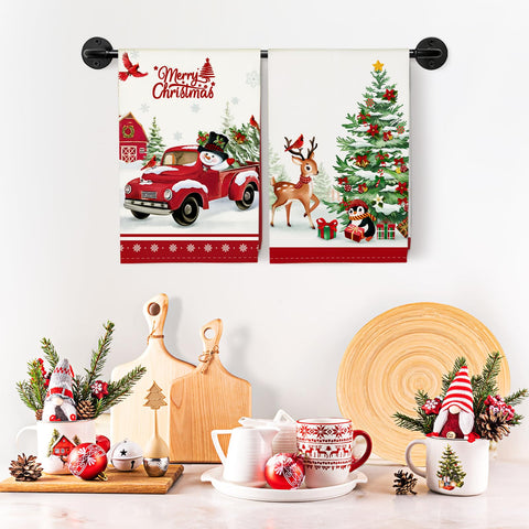Arquiel Christmas Snowman Tea Towels hanging decor adds festive flair