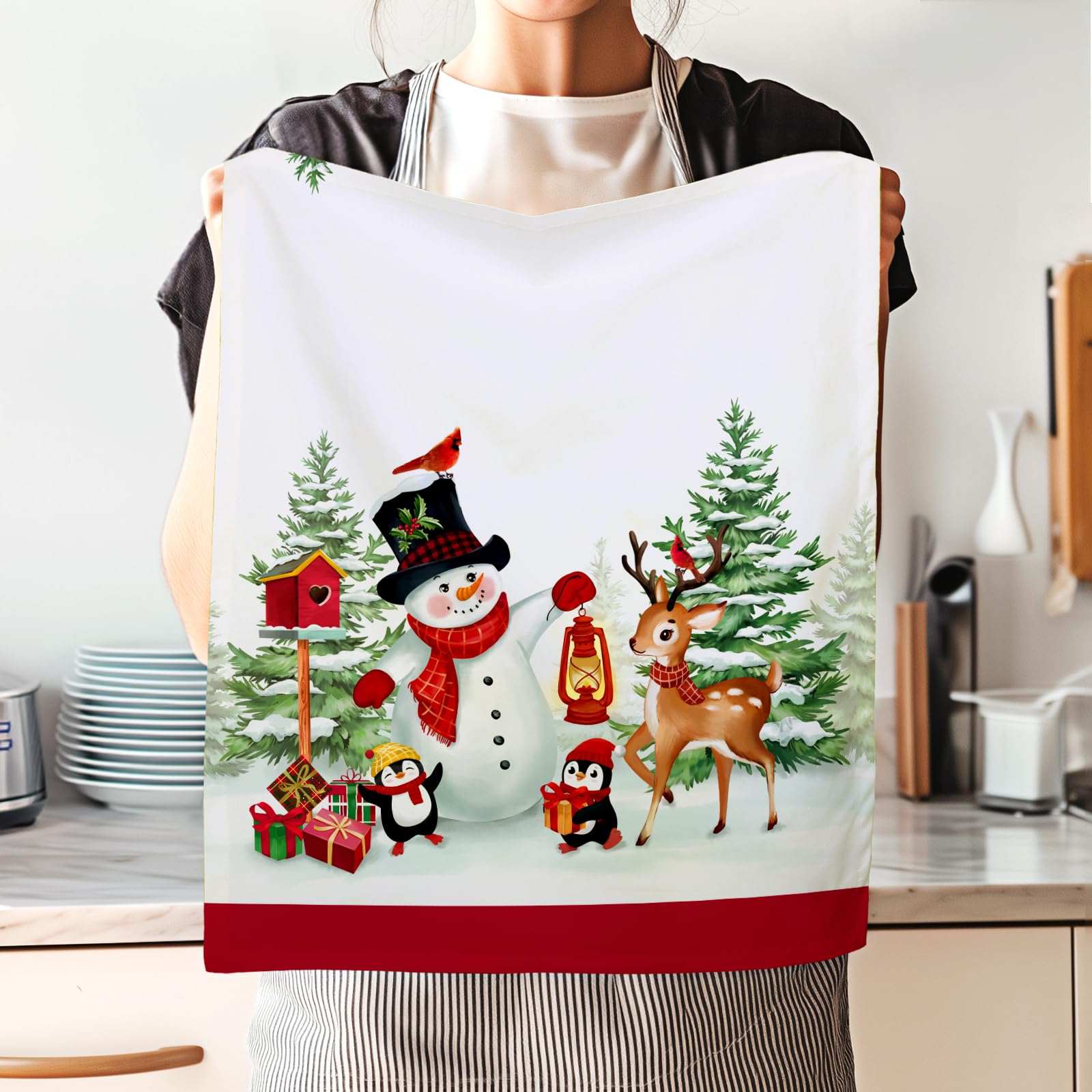 Arquiel Christmas Snowman Tea Towels table decoration and light-cleaning use