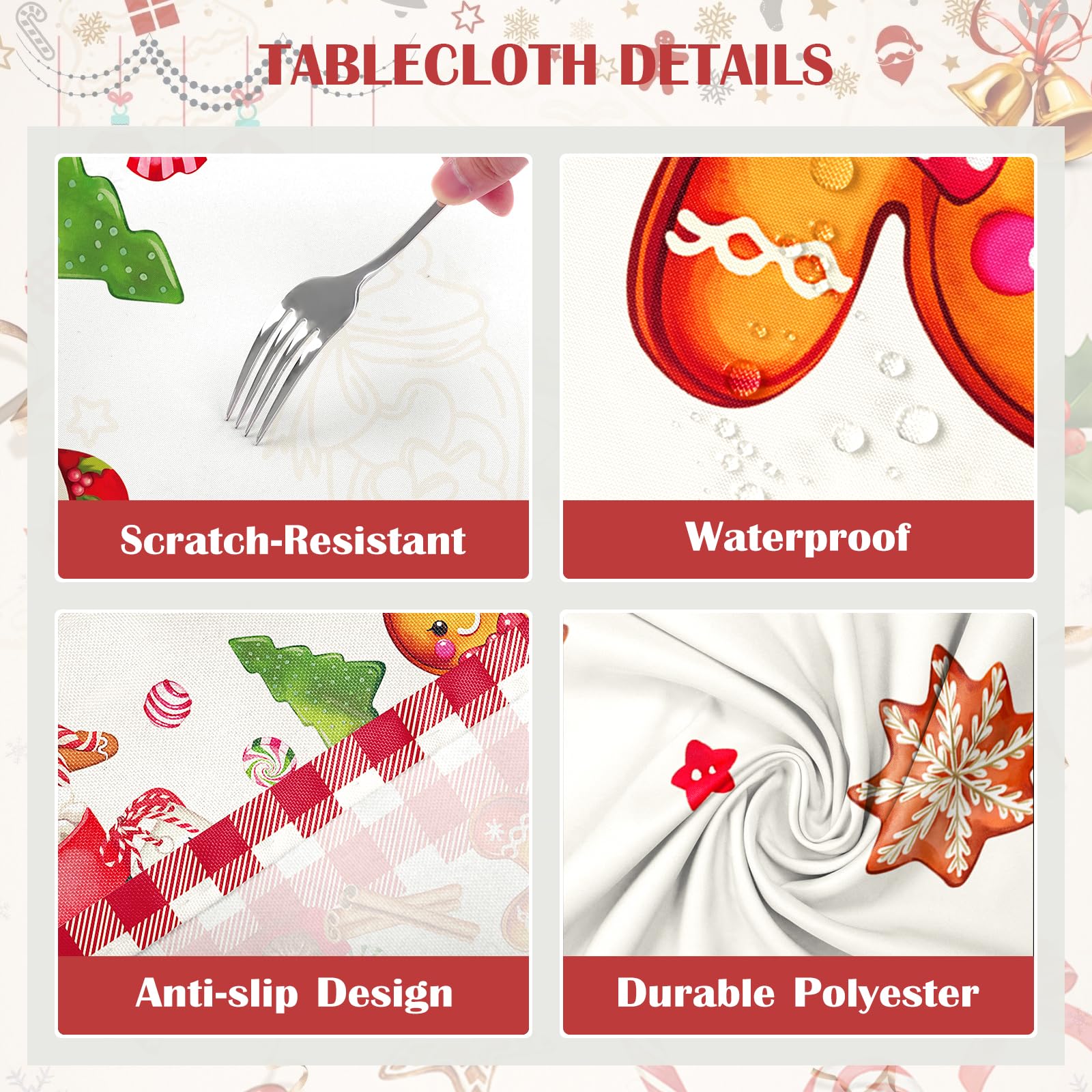 Arquiel machine washable tablecloth for easy post-holiday cleanup
