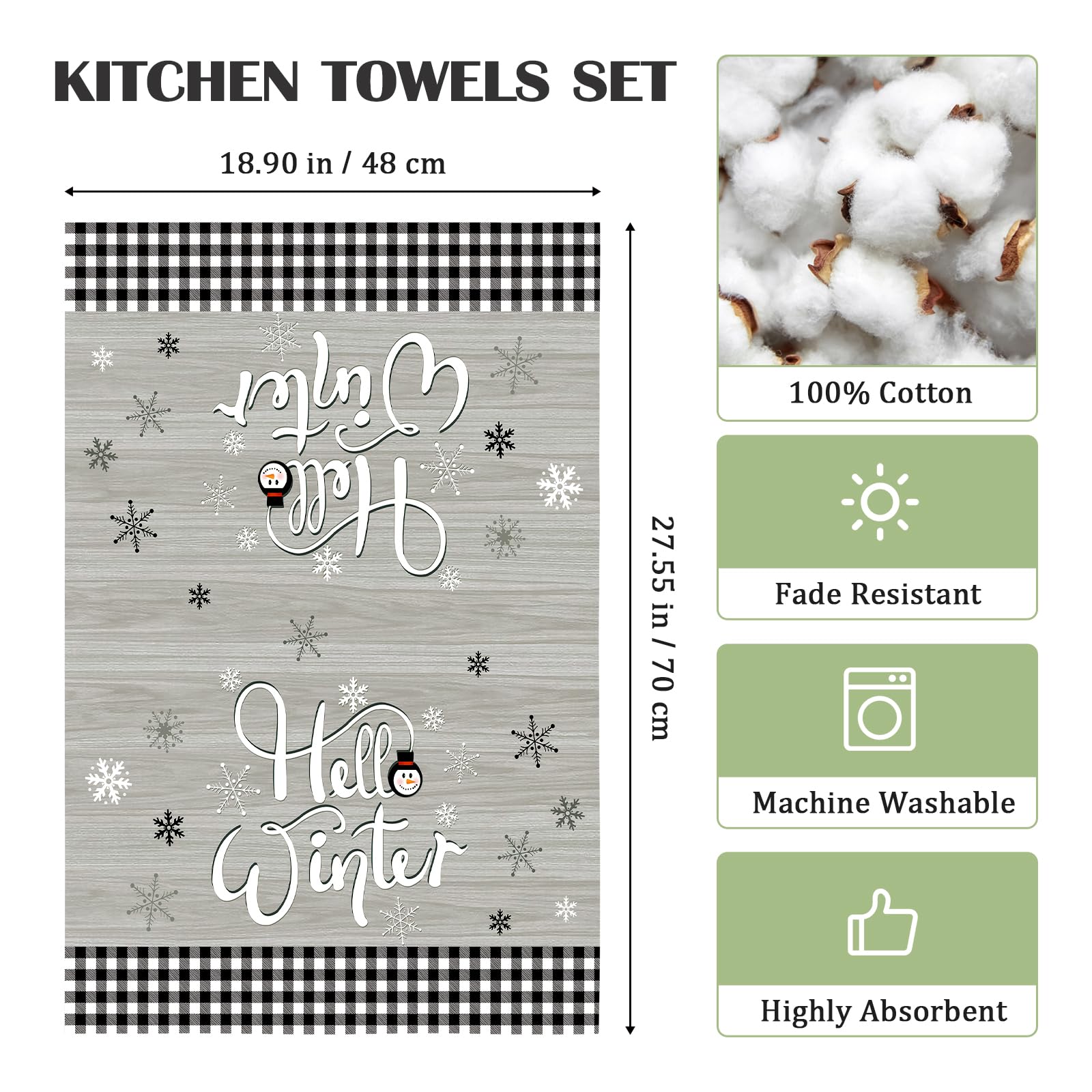 Arquiel machine-washable kitchen towels offer easy care and reuse.