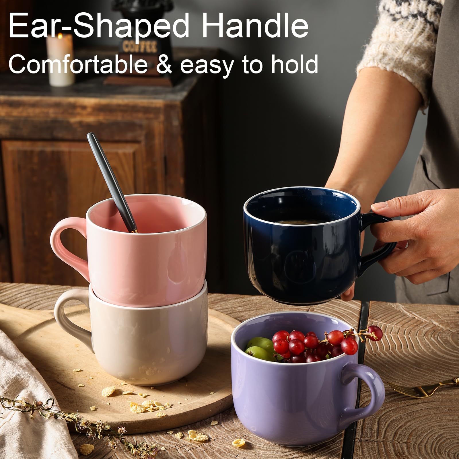 ARRADENS microwave-safe mug for quick reheating and easy use.