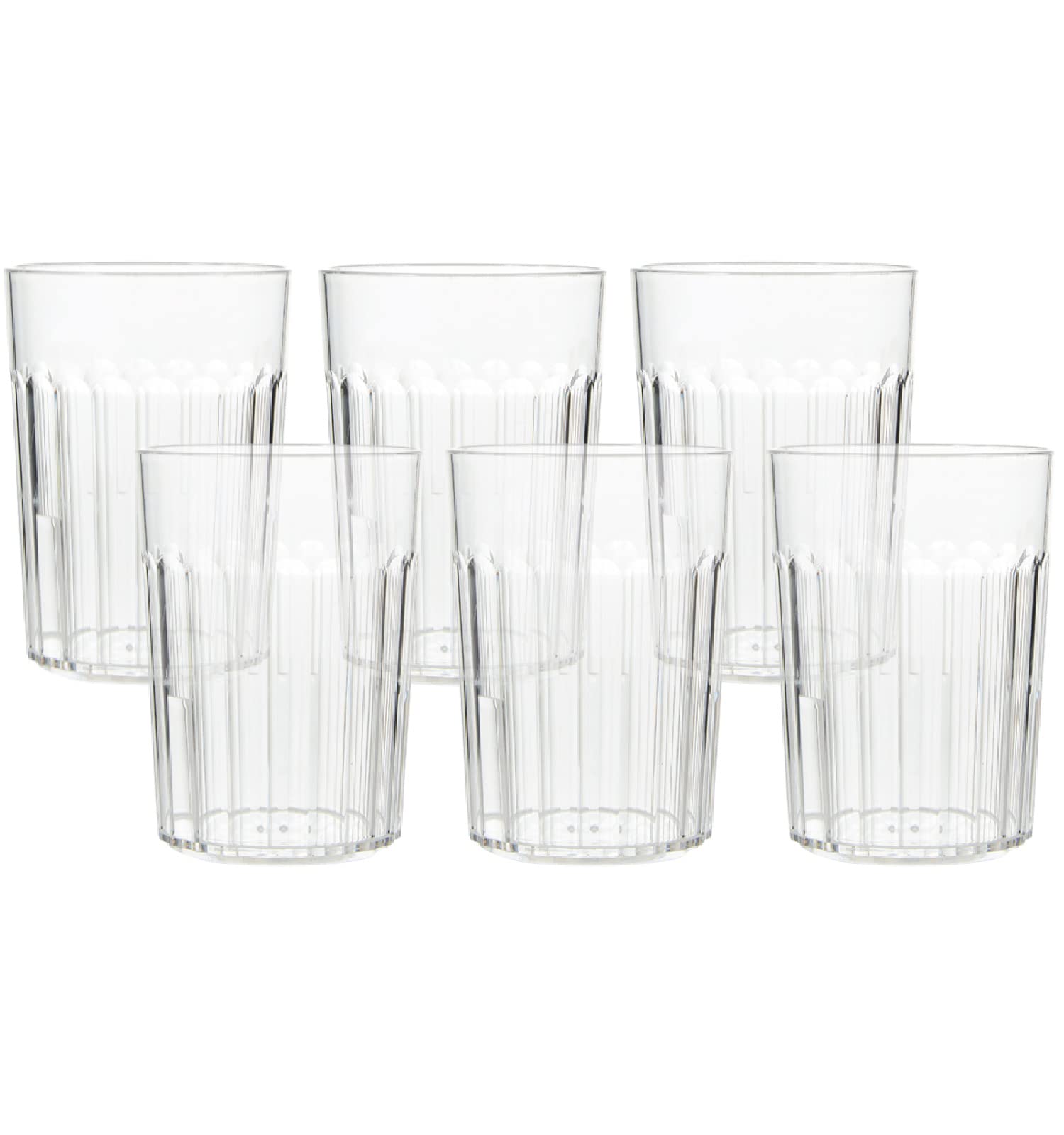 Arrow Home Products clear 10 oz tumbler set, stackable for space-saving entertaining.