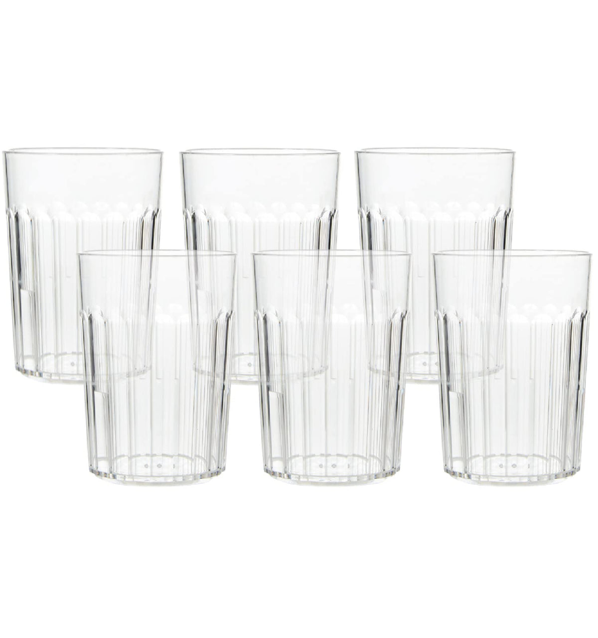 Arrow Home Products clear 10 oz tumbler set, stackable for space-saving entertaining.