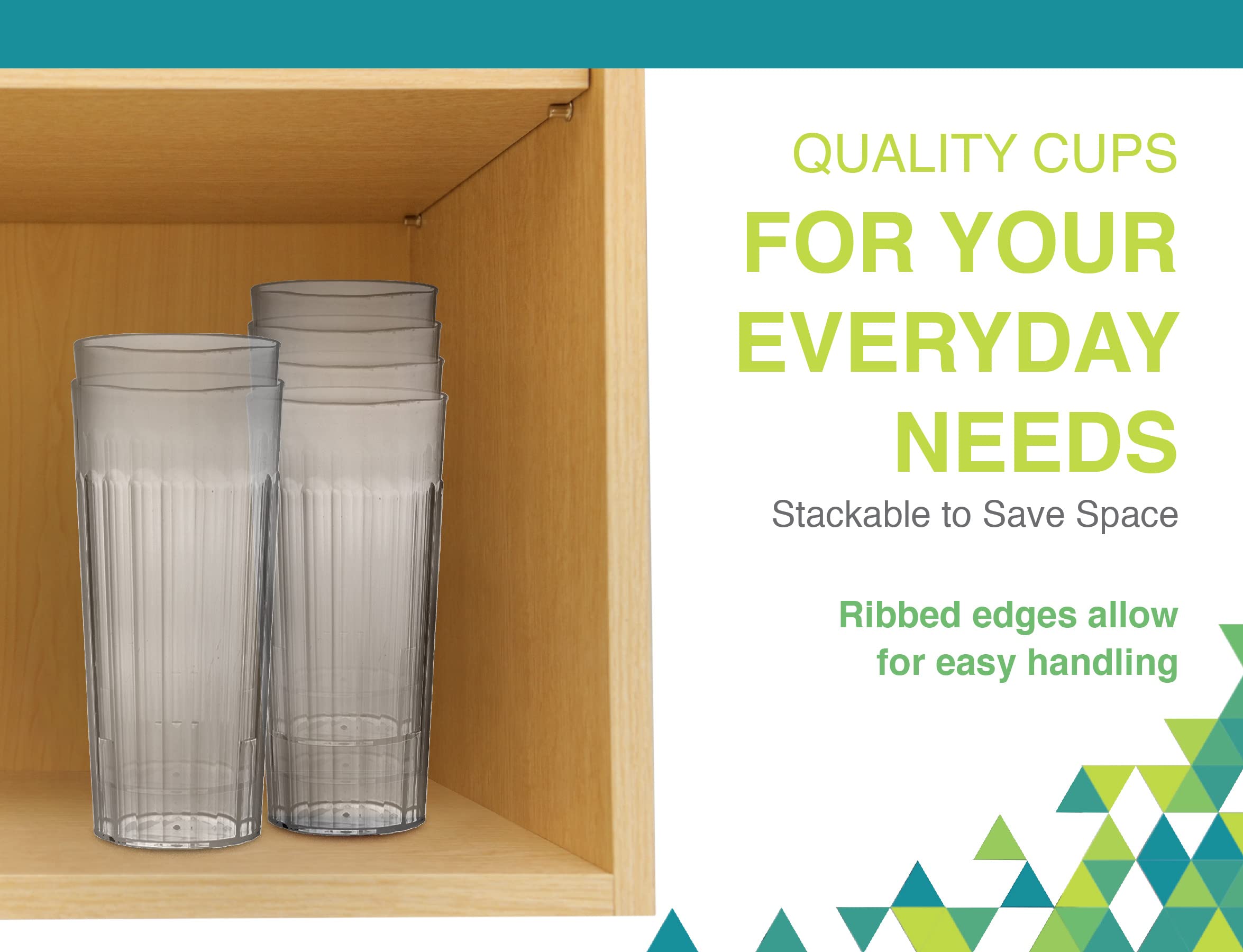 Arrow Home Products ribbed-edge tumbler offers secure grip for easy handling.