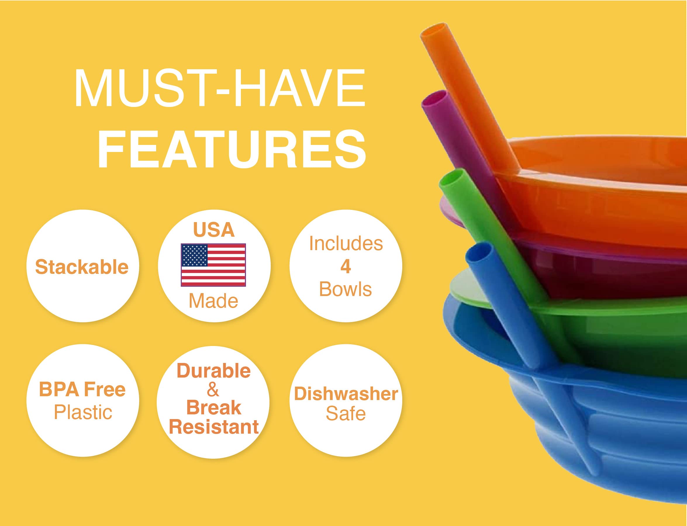Arrow Home 22oz bowls are stackable for easy pantry storage.