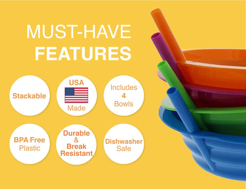 Arrow Home 22oz bowls are stackable for easy pantry storage.