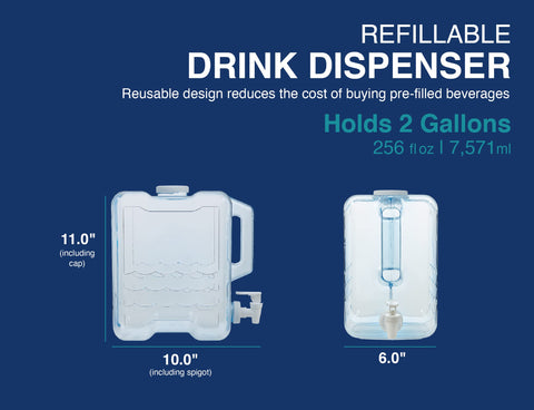Arrow Home versatile dispenser can be refilled with water, tea, or juice.