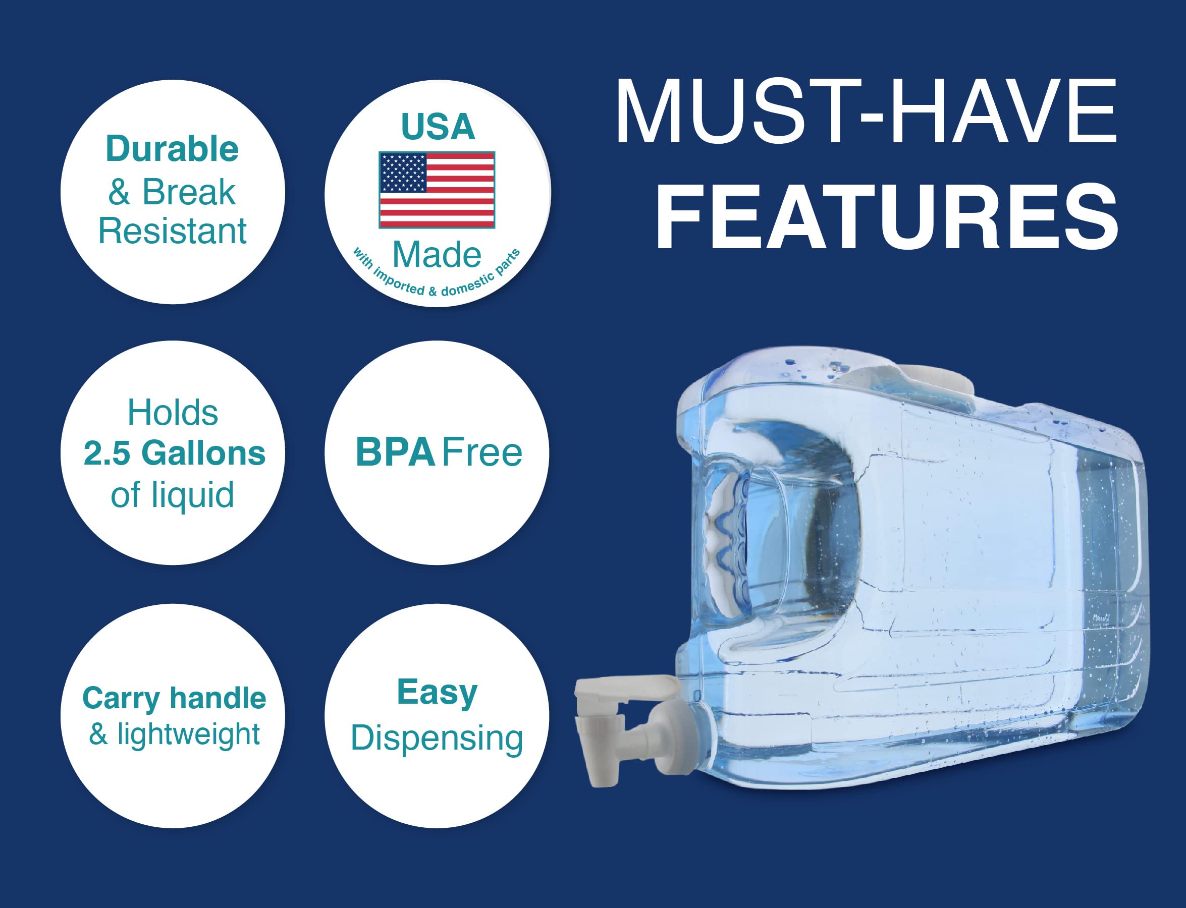Arrow Oasis BPA-free dispenser emphasizing safety and reuse